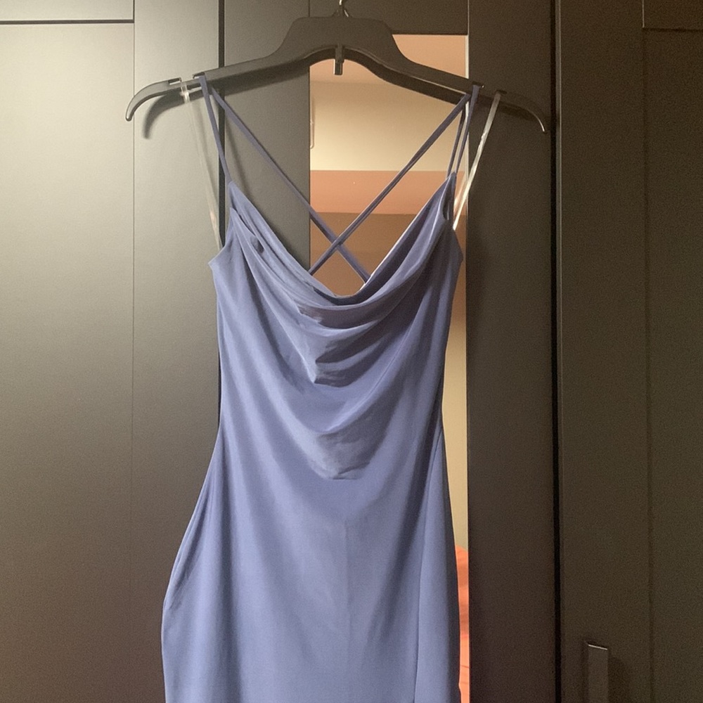 Windsor Blue cowl dress